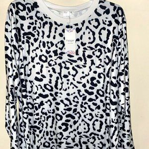 Women's 2xl Casual Leopard Print Long sleeve